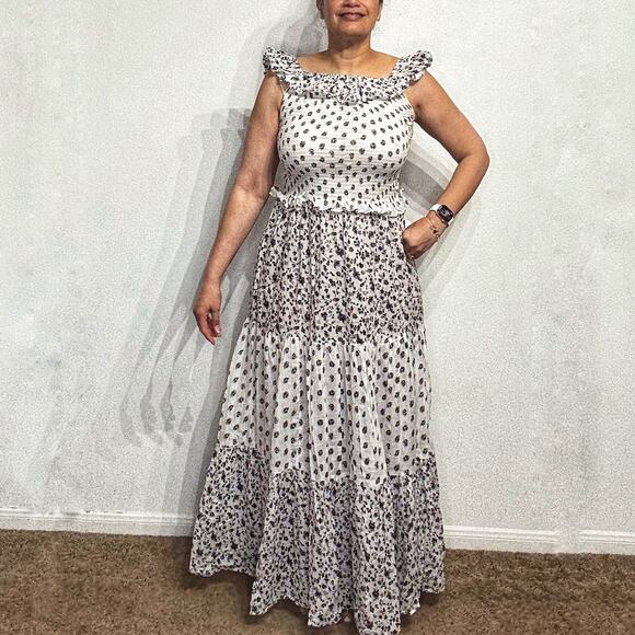 Guadalupe White Boho Maxi Dress Sz M NWT - Picture 1 of 12